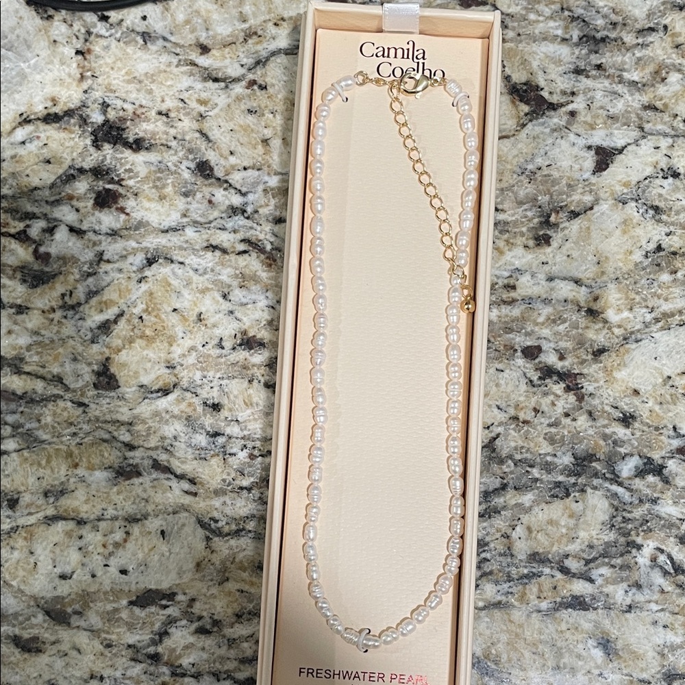 Camila Coelho Pearl Necklace with Gold Accents